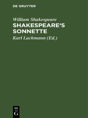 cover image of Shakespeare's Sonnette